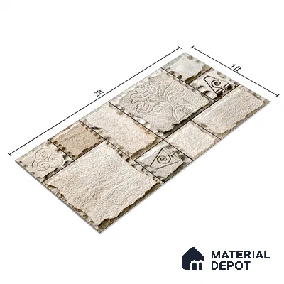 Elevation Wall Tile TL 00077 Earthy Brown 2 ft x 1 ft Punch Matte Finish Vitrified Tile - 9 mm | Suitable For Feature Wall, Boundary Wall, Balcony, Outdoor (Sample)