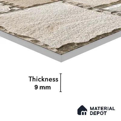 Elevation Wall Tile TL 00077 Earthy Brown 2 ft x 1 ft Punch Matte Finish Vitrified Tile - 9 mm | Suitable For Feature Wall, Boundary Wall, Balcony, Outdoor (Sample)