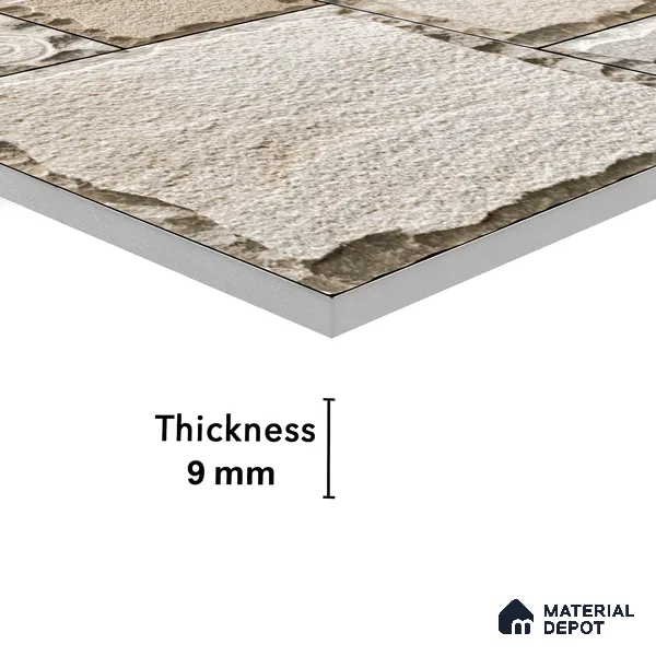 Elevation Wall Tile TL 00077 Earthy Brown 2 ft x 1 ft Punch Matte Finish Vitrified Tile - 9 mm | Suitable For Feature Wall, Boundary Wall, Balcony, Outdoor (Sample)