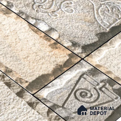 Elevation Wall Tile TL 00077 Earthy Brown 2 ft x 1 ft Punch Matte Finish Vitrified Tile - 9 mm | Suitable For Feature Wall, Boundary Wall, Balcony, Outdoor (Sample)