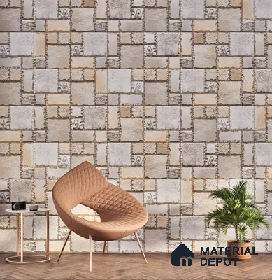 Elevation Wall Tile TL 00077 Earthy Brown 2 ft x 1 ft Punch Matte Finish Vitrified Tile - 9 mm | Suitable For Feature Wall, Boundary Wall, Balcony, Outdoor (Sample)