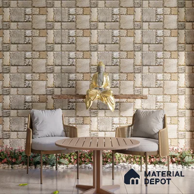 Elevation Wall Tile TL 00077 Earthy Brown 2 ft x 1 ft Punch Matte Finish Vitrified Tile - 9 mm | Suitable For Feature Wall, Boundary Wall, Balcony, Outdoor (Sample)