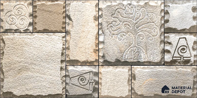 Elevation Wall Tile TL 00077 Earthy Brown 2 ft x 1 ft Punch Matte Finish Vitrified Tile - 9 mm | Suitable For Feature Wall, Boundary Wall, Balcony, Outdoor (Sample)