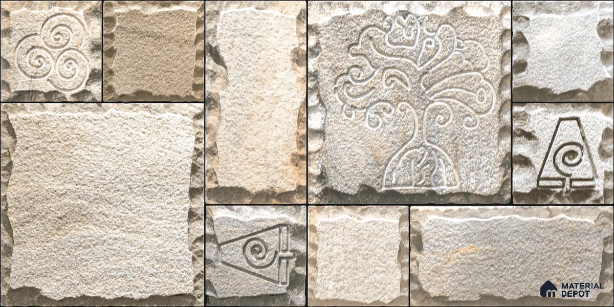 Elevation Wall Tile TL 00077 Earthy Brown 2 ft x 1 ft Punch Matte Finish Vitrified Tile - 9 mm | Suitable For Feature Wall, Boundary Wall, Balcony, Outdoor (Sample)