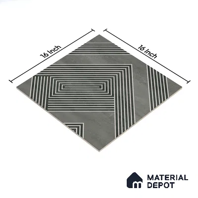 Parking Floor Tile TL 03391 B Engrave Smokey 16 x 16 inch Anti Slip Matte Finish Heavy Duty Vitrified Tile - 12 mm | Suitable For Garage, Driveway, Terrace | Pattern Alignment May Vary | 2-3 mm Spacer is Mandatory (Sample)