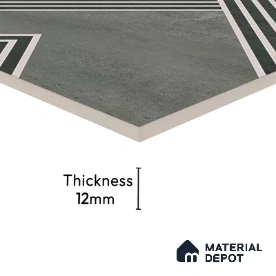 Parking Floor Tile TL 03391 B Engrave Smokey 16 x 16 inch Anti Slip Matte Finish Heavy Duty Vitrified Tile - 12 mm | Suitable For Garage, Driveway, Terrace | Pattern Alignment May Vary | 2-3 mm Spacer is Mandatory (Sample)