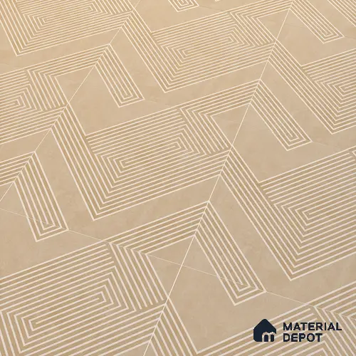 Parking Floor Tile TL 03391 A Engrave Beige 16 x 16 inch Anti Slip Matte Finish Heavy Duty Vitrified Tile - 12 mm | Suitable For Garage, Driveway, Terrace | Pattern Alignment May Vary | 2-3 mm Spacer is Mandatory