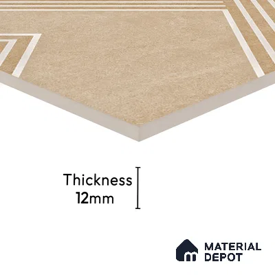 Parking Floor Tile TL 03391 A Engrave Beige 16 x 16 inch Anti Slip Matte Finish Heavy Duty Vitrified Tile - 12 mm | Suitable For Garage, Driveway, Terrace | Pattern Alignment May Vary | 2-3 mm Spacer is Mandatory