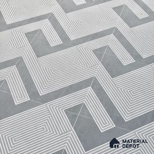 Parking Floor Tile TL 03391 F Engrave Grey 16 x 16 inch Anti Slip Matte Finish Heavy Duty Vitrified Tile - 12 mm | Suitable For Garage, Driveway, Terrace | Pattern Alignment May Vary | 2-3 mm Spacer is Mandatory