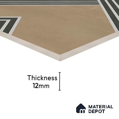 Parking Floor Tile TL 03391 H Engrave Tan 16 x 16 inch Anti Slip Matte Finish Heavy Duty Vitrified Tile - 12 mm | Suitable For Garage, Driveway, Terrace | Pattern Alignment May Vary | 2-3 mm Spacer is Mandatory (Sample)