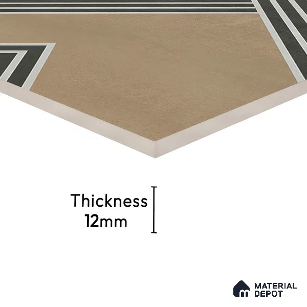 Parking Floor Tile TL 03391 H Engrave Tan 16 x 16 inch Anti Slip Matte Finish Heavy Duty Vitrified Tile - 12 mm | Suitable For Garage, Driveway, Terrace | Pattern Alignment May Vary | 2-3 mm Spacer is Mandatory (Sample)