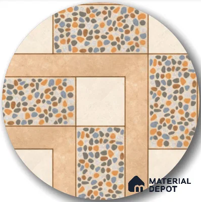 Parking Floor Tile TL 03389 B Enigma Beige 16 x 16 inch Matte Finish Anti Slip Vitrified Tile - 12 mm | Pattern Alignment May Vary | 2-3 mm Spacer is Mandatory