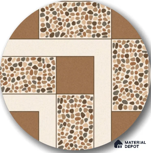 TL 03389 G Enigma Umber 400 x 400 mm Matte Finish Anti Slip Vitrified Parking Floor Tile - 12 mm | Pattern Alignment May Vary | 2-3 mm Spacer is Mandatory