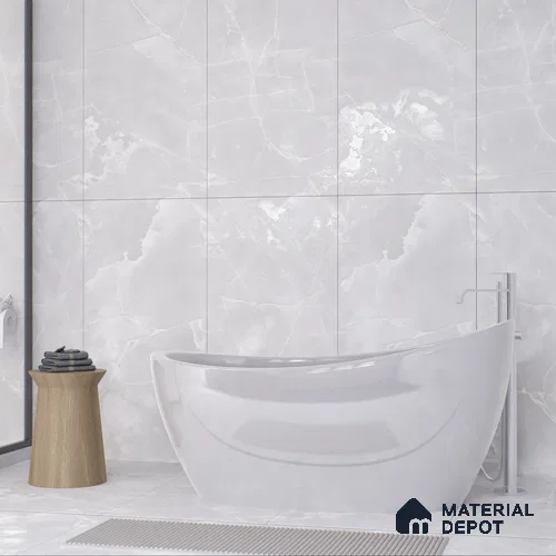 Carving Wall & Floor Tile Frosty White | TL 00359 | 4 ft x 2 ft Size | Matte Finish Vitrified Tile - 9 mm Thick | Suitable For Living Room, Bedroom, Bathroom