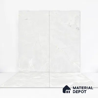 Carving Wall & Floor Tile Frosty White | TL 00359 | 4 ft x 2 ft Size | Matte Finish Vitrified Tile - 9 mm Thick | Suitable For Living Room, Bedroom, Bathroom