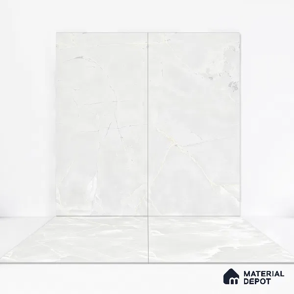 Carving Wall & Floor Tile Frosty White | TL 00359 | 4 ft x 2 ft Size | Matte Finish Vitrified Tile - 9 mm Thick | Suitable For Living Room, Bedroom, Bathroom