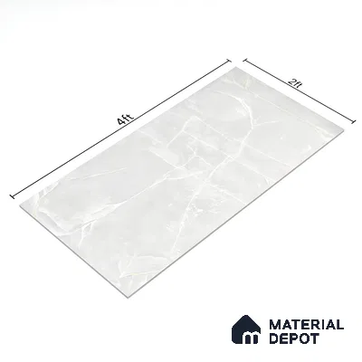 Carving Wall & Floor Tile Frosty White | TL 00359 | 4 ft x 2 ft Size | Matte Finish Vitrified Tile - 9 mm Thick | Suitable For Living Room, Bedroom, Bathroom