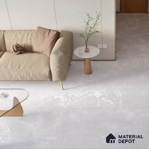 Carving Wall & Floor Tile Frosty White | TL 00359 | 4 ft x 2 ft Size | Matte Finish Vitrified Tile - 9 mm Thick | Suitable For Living Room, Bedroom, Bathroom