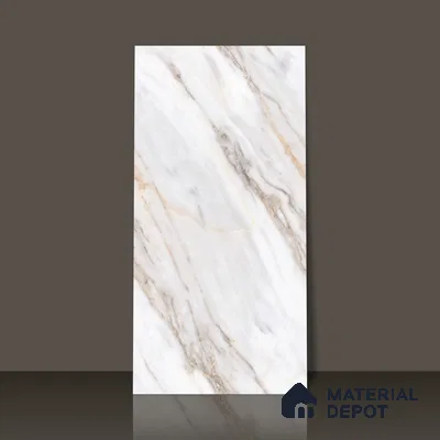 Marble Wall & Floor Vitrified Tile Ghost White 4 ft x 2 ft | TL 01083 Glossy Finish - 9 mm | Suitable for Living Room, Bedroom
