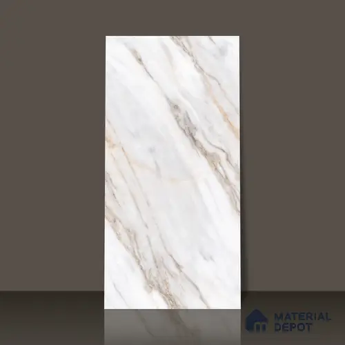 Marble Wall & Floor Vitrified Tile Ghost White 4 ft x 2 ft | TL 01083 Glossy Finish - 9 mm | Suitable for Living Room, Bedroom