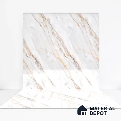 Marble Wall & Floor Vitrified Tile Ghost White 4 ft x 2 ft | TL 01083 Glossy Finish - 9 mm | Suitable for Living Room, Bedroom