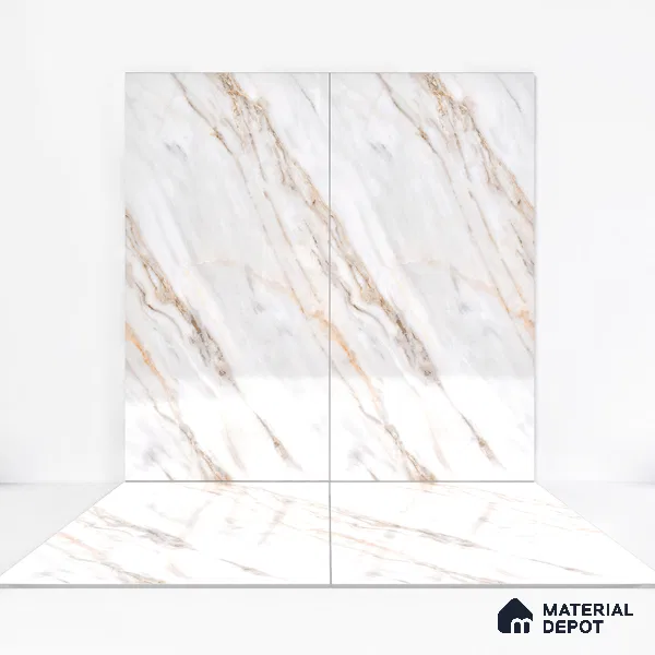 Marble Wall & Floor Vitrified Tile Ghost White 4 ft x 2 ft | TL 01083 Glossy Finish - 9 mm | Suitable for Living Room, Bedroom