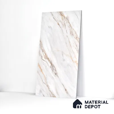 Marble Wall & Floor Vitrified Tile Ghost White 4 ft x 2 ft | TL 01083 Glossy Finish - 9 mm | Suitable for Living Room, Bedroom