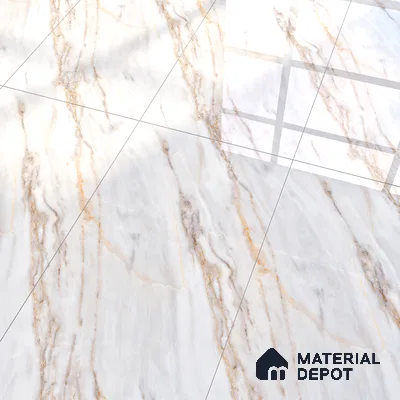 Marble Wall & Floor Vitrified Tile Ghost White 4 ft x 2 ft | TL 01083 Glossy Finish - 9 mm | Suitable for Living Room, Bedroom