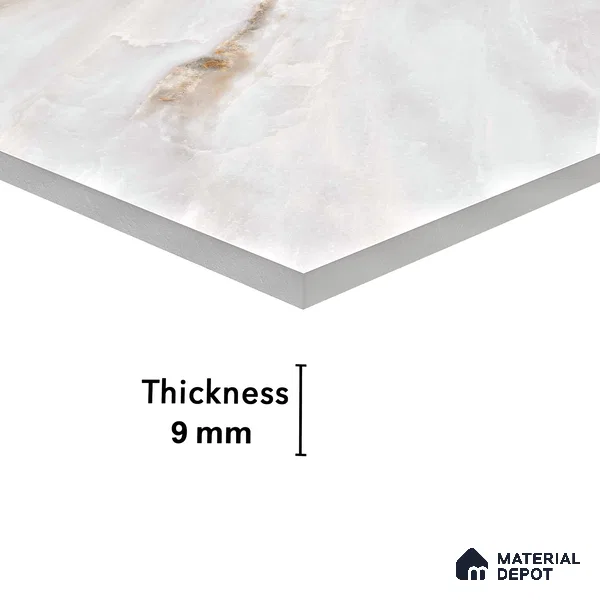 Marble Wall & Floor Vitrified Tile Ghost White 4 ft x 2 ft | TL 01083 Glossy Finish - 9 mm | Suitable for Living Room, Bedroom