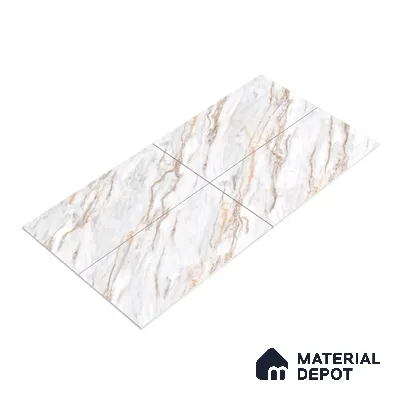 Marble Wall & Floor Vitrified Tile Ghost White 4 ft x 2 ft | TL 01083 Glossy Finish - 9 mm | Suitable for Living Room, Bedroom