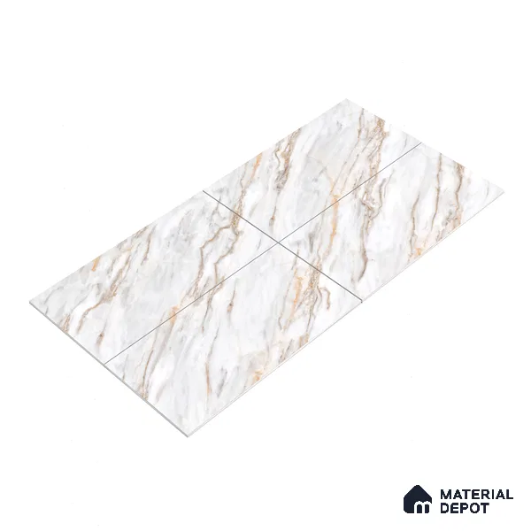 Marble Wall & Floor Vitrified Tile Ghost White 4 ft x 2 ft | TL 01083 Glossy Finish - 9 mm | Suitable for Living Room, Bedroom