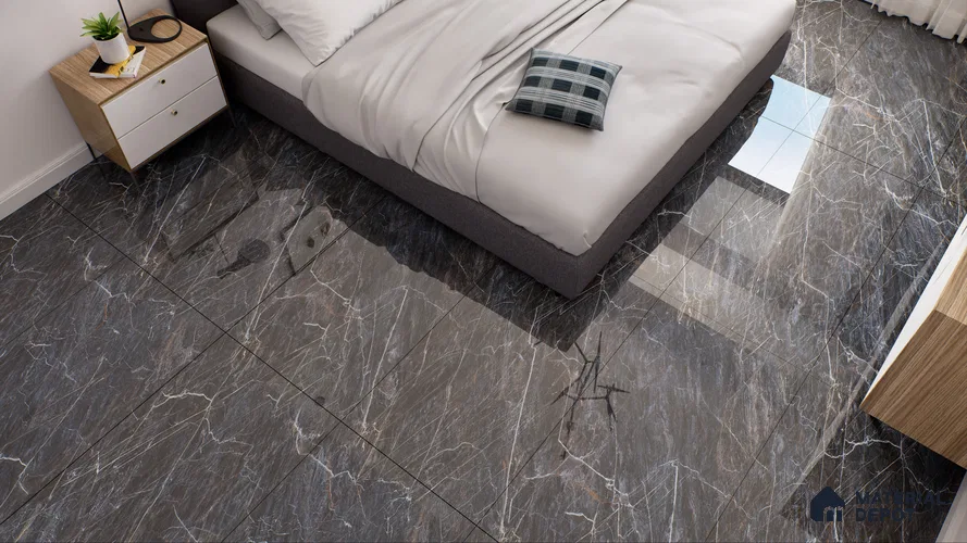 Marble Wall & Floor Vitrified Tile Glum Grey 4 ft x 2 ft | TL 01090 Glossy Finish - 9 mm | Suitable for Living Room, Bedroom