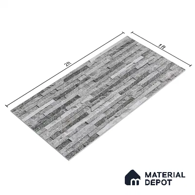 Elevation Wall Tile TL 00073 A Grey 2 ft x 1 ft Punch Matte Finish Vitrified Tile - 9 mm | Ideal For Modern Facades, Outdoor Cladding, Feature Wall