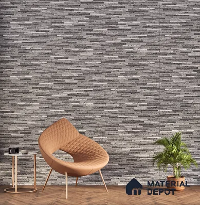 Elevation Wall Tile TL 00073 A Grey 2 ft x 1 ft Punch Matte Finish Vitrified Tile - 9 mm | Ideal For Modern Facades, Outdoor Cladding, Feature Wall