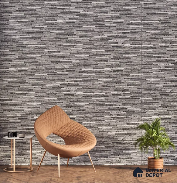 Elevation Wall Tile TL 00073 A Grey 2 ft x 1 ft Punch Matte Finish Vitrified Tile - 9 mm | Ideal For Modern Facades, Outdoor Cladding, Feature Wall