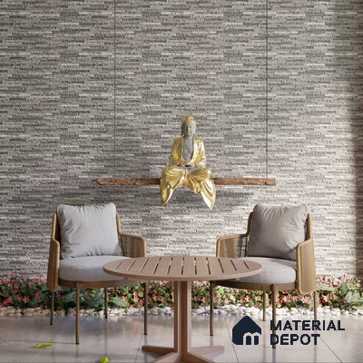 Elevation Wall Tile TL 00073 A Grey 2 ft x 1 ft Punch Matte Finish Vitrified Tile - 9 mm | Ideal For Modern Facades, Outdoor Cladding, Feature Wall