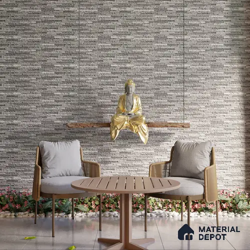 Elevation Wall Tile TL 00073 A Grey 2 ft x 1 ft Punch Matte Finish Vitrified Tile - 9 mm | Ideal For Modern Facades, Outdoor Cladding, Feature Wall