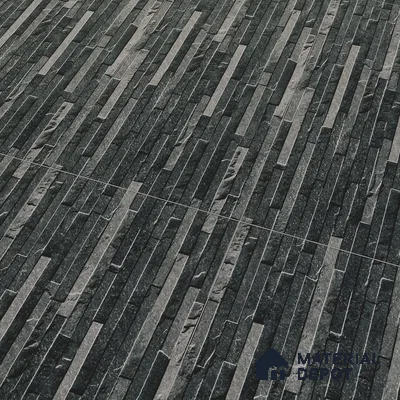 Elevation Wall Tile TL 00073 B Noir Black 2 ft x 1 ft Punch Matte Finish Vitrified Tile - 9 mm | Suitable For Feature Wall, Boundary Wall, Balcony, Outdoor