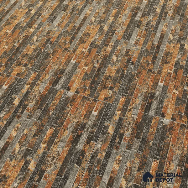 Elevation Wall Tile TL 00073 C Brown 2 ft x 1 ft Punch Matte Finish Vitrified Tile - 9 mm | Suitable For Feature Wall, Boundary Wall, Balcony, Outdoor (Sample)