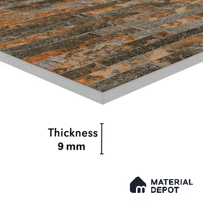 Elevation Wall Tile TL 00073 C Brown 2 ft x 1 ft Punch Matte Finish Vitrified Tile - 9 mm | Suitable For Feature Wall, Boundary Wall, Balcony, Outdoor (Sample)