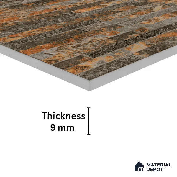 Elevation Wall Tile TL 00073 C Brown 2 ft x 1 ft Punch Matte Finish Vitrified Tile - 9 mm | Suitable For Feature Wall, Boundary Wall, Balcony, Outdoor (Sample)