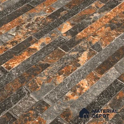 Elevation Wall Tile TL 00073 C Brown 2 ft x 1 ft Punch Matte Finish Vitrified Tile - 9 mm | Suitable For Feature Wall, Boundary Wall, Balcony, Outdoor (Sample)