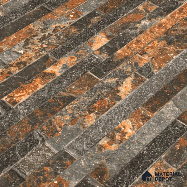 Elevation Wall Tile TL 00073 C Brown 2 ft x 1 ft Punch Matte Finish Vitrified Tile - 9 mm | Suitable For Feature Wall, Boundary Wall, Balcony, Outdoor (Sample)