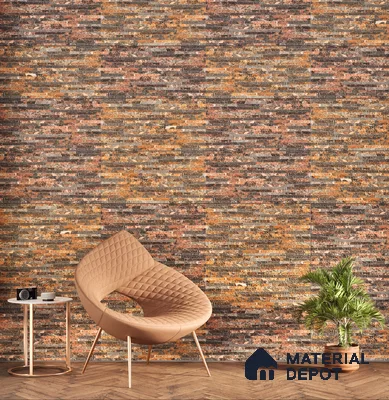 Elevation Wall Tile TL 00073 C Brown 2 ft x 1 ft Punch Matte Finish Vitrified Tile - 9 mm | Suitable For Feature Wall, Boundary Wall, Balcony, Outdoor (Sample)