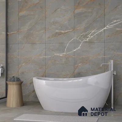 Carving Wall & Floor Tile Bever Grey | TL 01068 | 4 ft x 2 ft Size | Matte Finish Vitrified Tile - 9 mm Thick | Ideal For Living Room, Bedroom, Bathroom