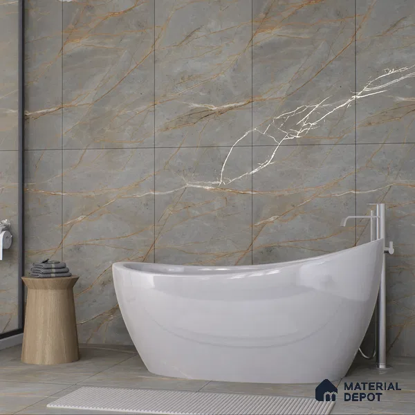 Carving Wall & Floor Tile Bever Grey | TL 01068 | 4 ft x 2 ft Size | Matte Finish Vitrified Tile - 9 mm Thick | Ideal For Living Room, Bedroom, Bathroom
