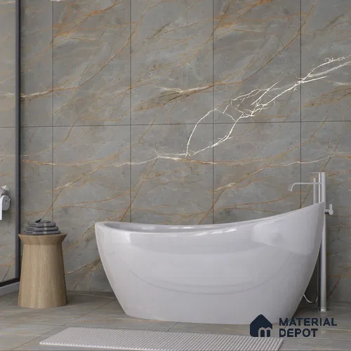 Carving Wall & Floor Tile Bever Grey | TL 01068 | 4 ft x 2 ft Size | Matte Finish Vitrified Tile - 9 mm Thick | Ideal For Living Room, Bedroom, Bathroom