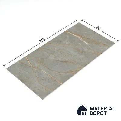 Carving Wall & Floor Tile Bever Grey | TL 01068 | 4 ft x 2 ft Size | Matte Finish Vitrified Tile - 9 mm Thick | Ideal For Living Room, Bedroom, Bathroom