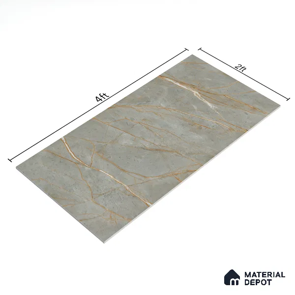Carving Wall & Floor Tile Bever Grey | TL 01068 | 4 ft x 2 ft Size | Matte Finish Vitrified Tile - 9 mm Thick | Ideal For Living Room, Bedroom, Bathroom