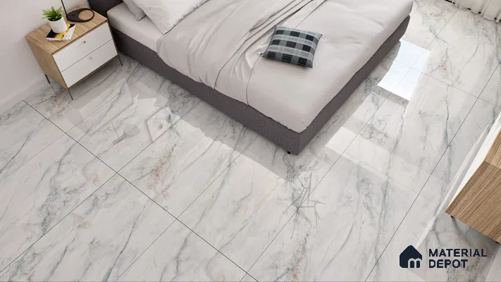 Endless Wall & Floor Vitrified Tile Hoary White 4 ft x 2 ft | TL 01081 High Gloss Finish - 9 mm | Suitable for Living Room, Bedroom (Sample)